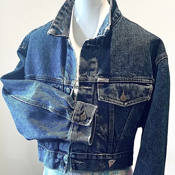 Vintage REAL 80s oversized Dolman Guess Marciano Crop Jacket S 🇺🇸 - Picture 4 of 14